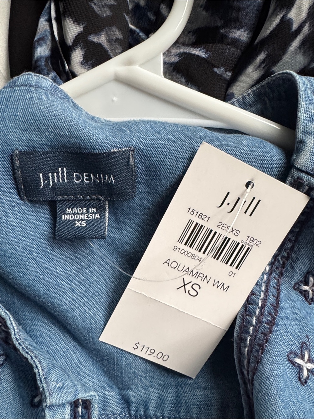 J. Jill Blue Embroidered Denim Tunic Dress, soft casual New - Picture 5 of 5